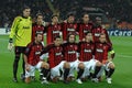 The Milan players before the match